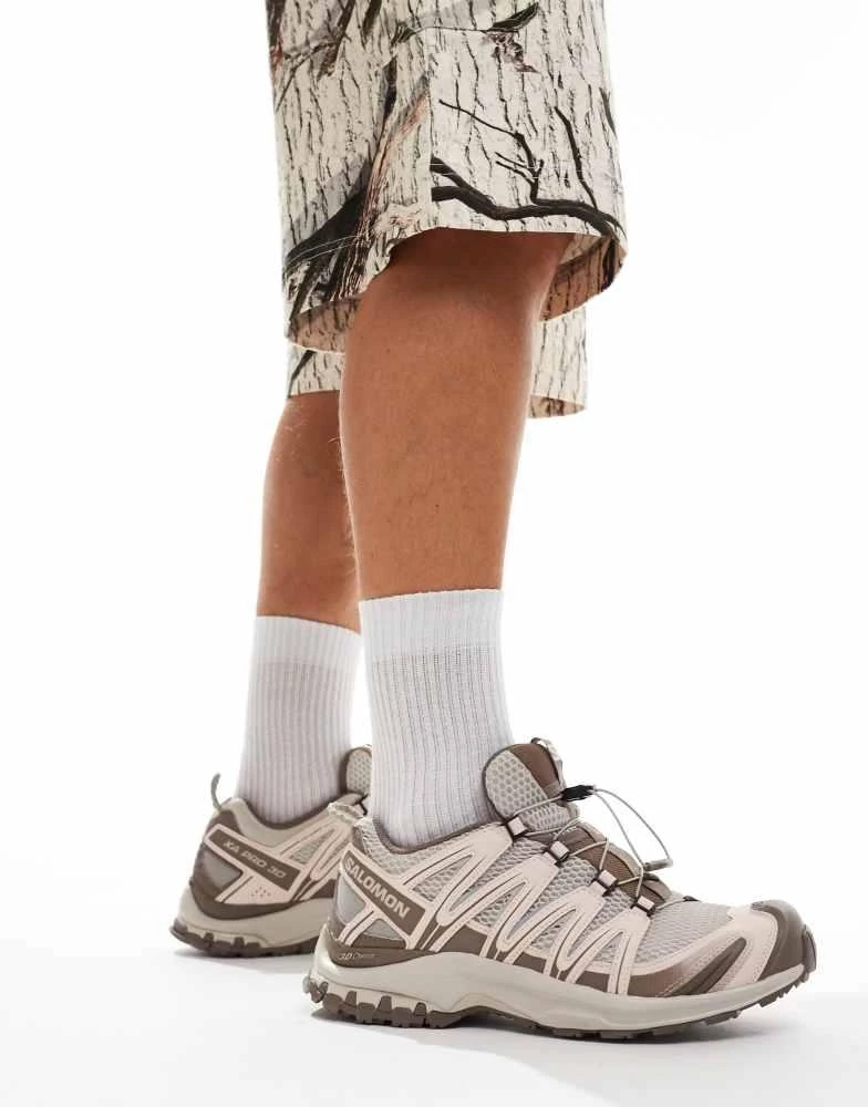Salomon Salomon XA Pro 3D trainers in stone and brown 1