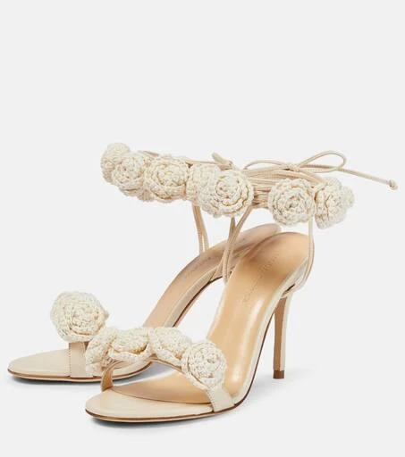 Magda Butrym Floral crochet and leather sandals 5