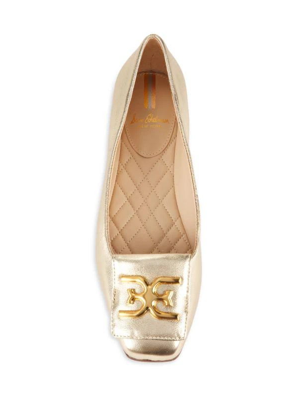 Sam Edelman Emina Logo Metallic Leather Flat Pumps 5