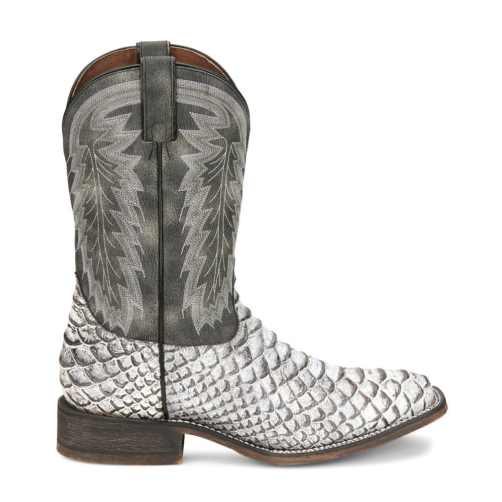 Nocona Boots Mescalero Rodeo Snake Print Square Toe Cowboy Boots