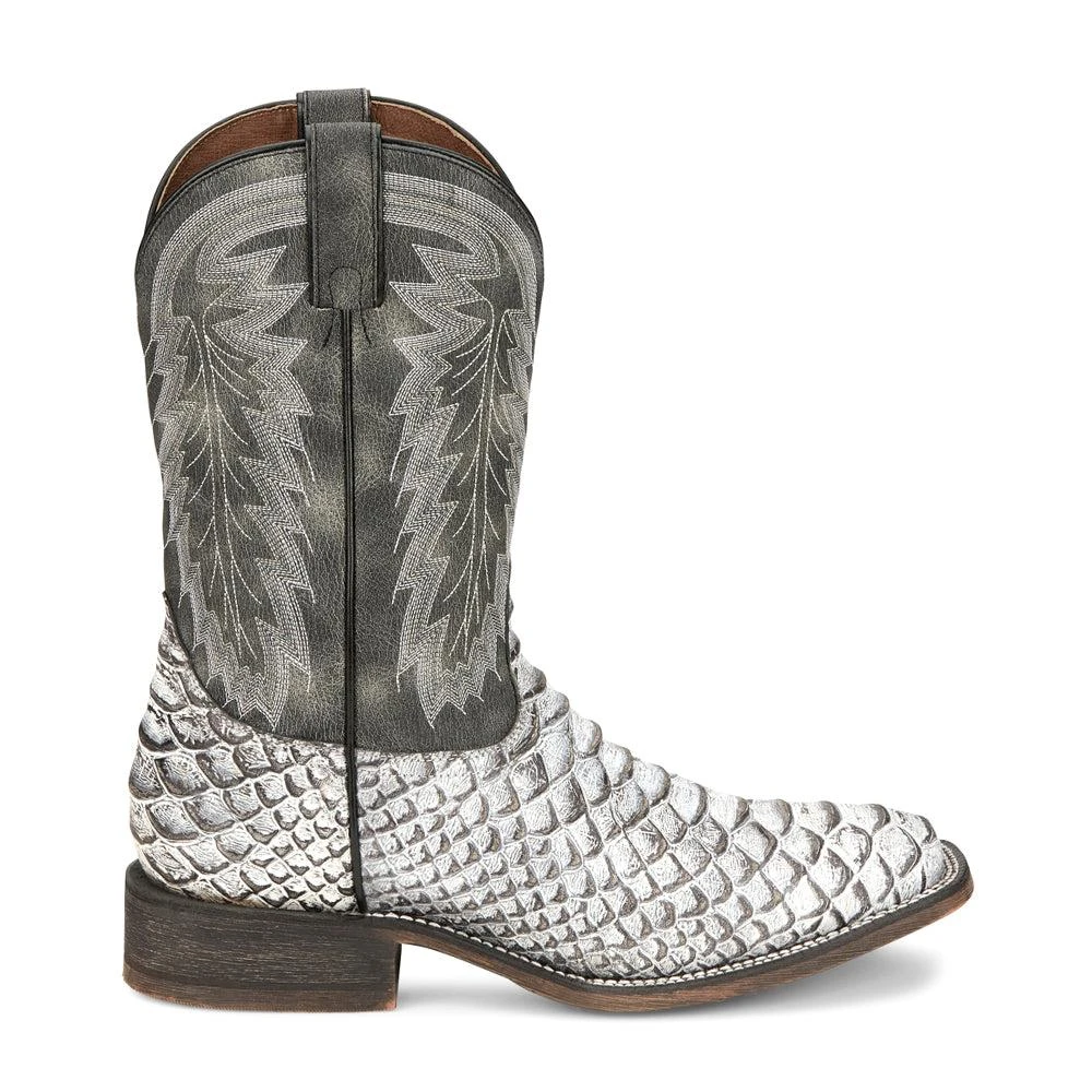 Nocona Boots Mescalero Rodeo Snake Print Square Toe Cowboy Boots 1