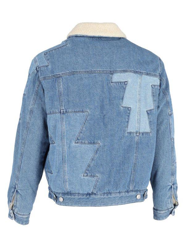 Isabel Marant Isabel Marant Jasaya Patchwork Faux Shearling-Lined Jacket In Blue Denim