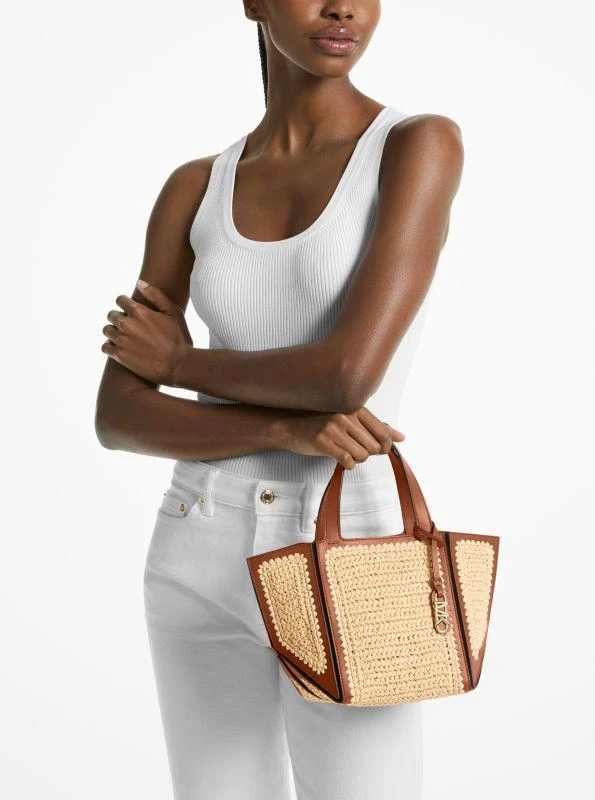 Michael Kors Jordi Small Hand-Crocheted and Leather Tote Bag 4