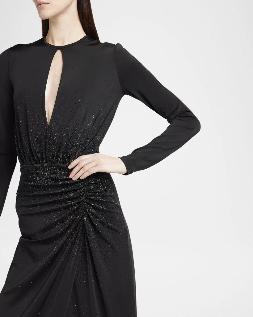 Giorgio Armani Keyhole Long-Sleeve Crystal Draped Jersey Gown - Dresses &  Skirts - Free Shipping - BeyondStyle