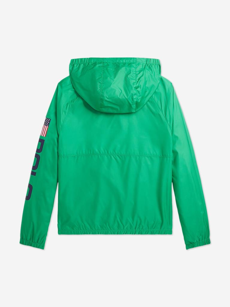 Ralph Lauren Boys Casey Half Zip Windbreaker in Green