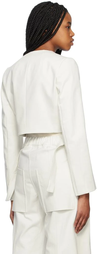 Yuzefi Off-White Wrap Split Denim Blazer 3