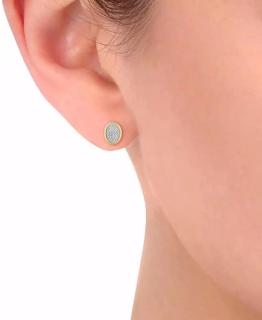 Macy
s Diamond Oval Bezel Cluster Stud Earrings (1/5 ct. t.w.) in 14k Gold 2