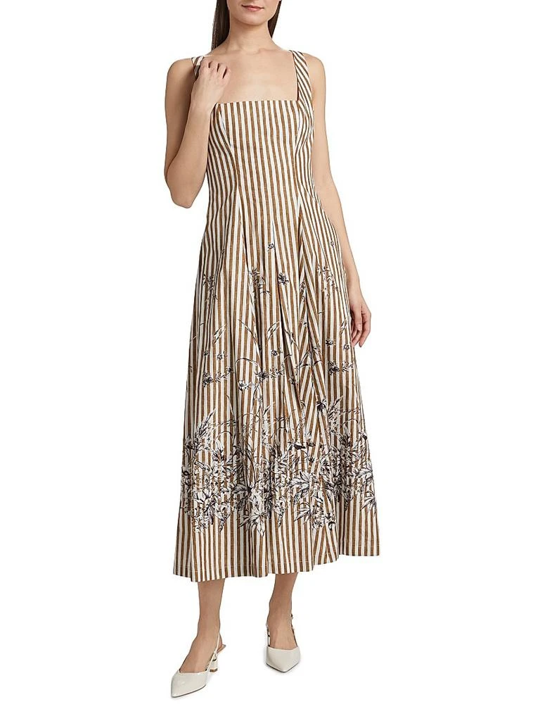 LELA ROSE Caitlin Striped Midi-Dress 3
