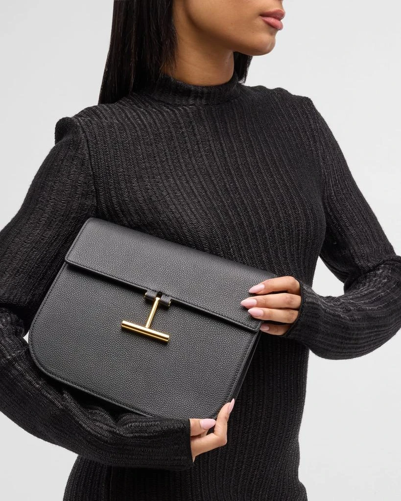 Tom Ford Tara Medium Crossbody in Grained Leather with Leather Strap 3