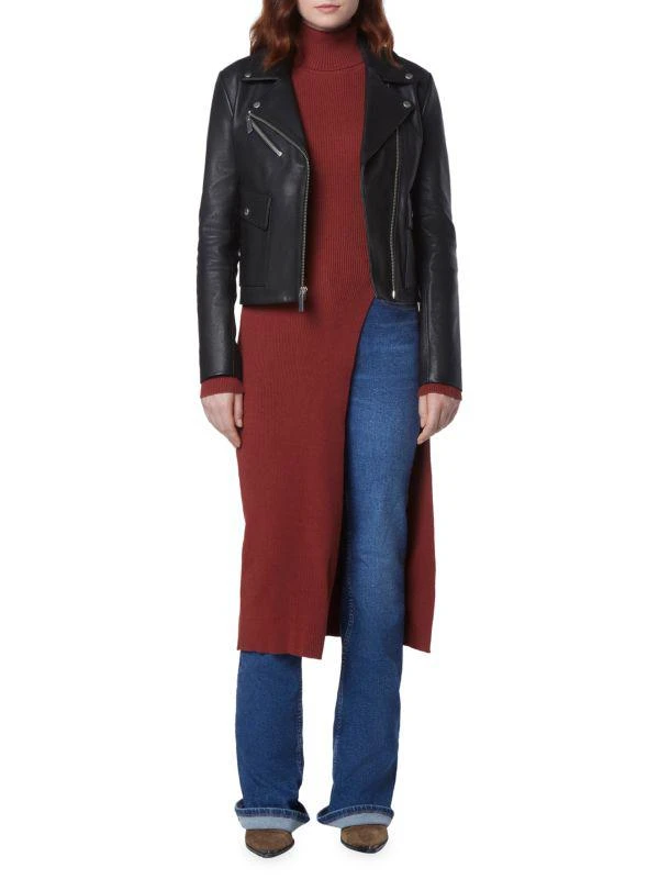 Andrew Marc Seton Pebbled Leather Moto Jacket 4