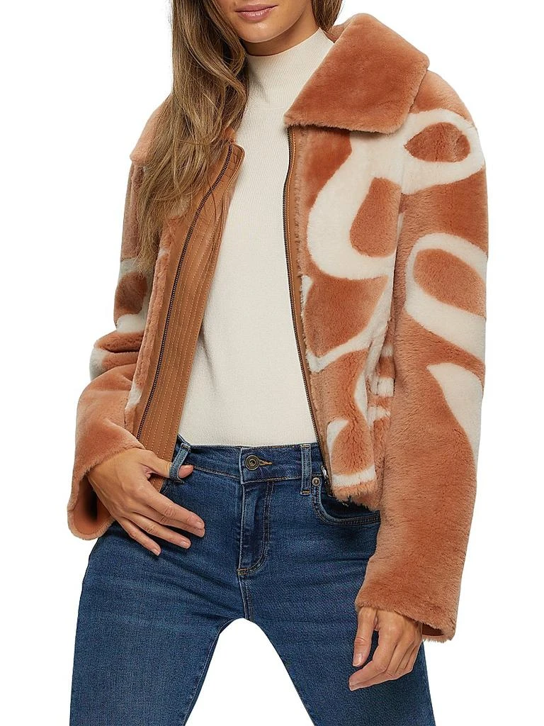 Gorski Reversible Select Shearling Lamb Intarsia Zip Jacket 5