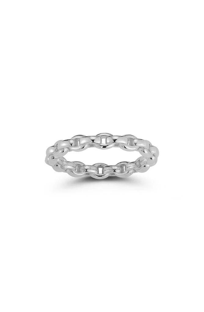 CHLOE AND MADISON Plated Sterling Silver Chain Band Ring - Size 6 1