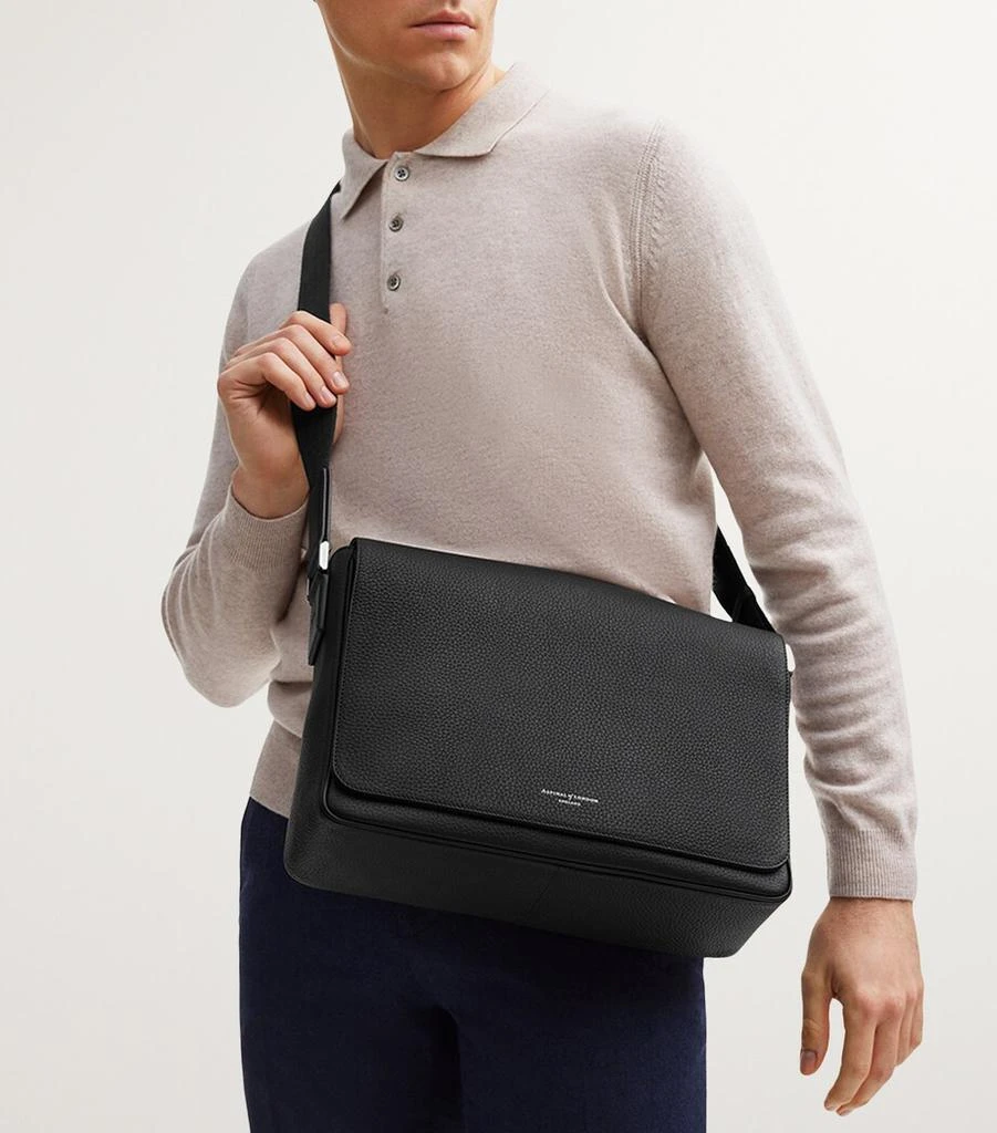 Aspinal of London Leather Reporter Messenger Bag 2