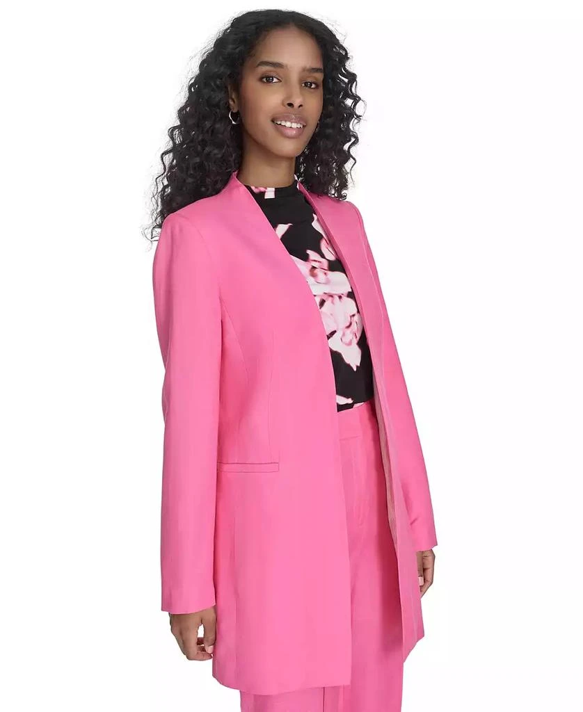 Calvin Klein Women's Open-Front Linen-Blend Blazer 3