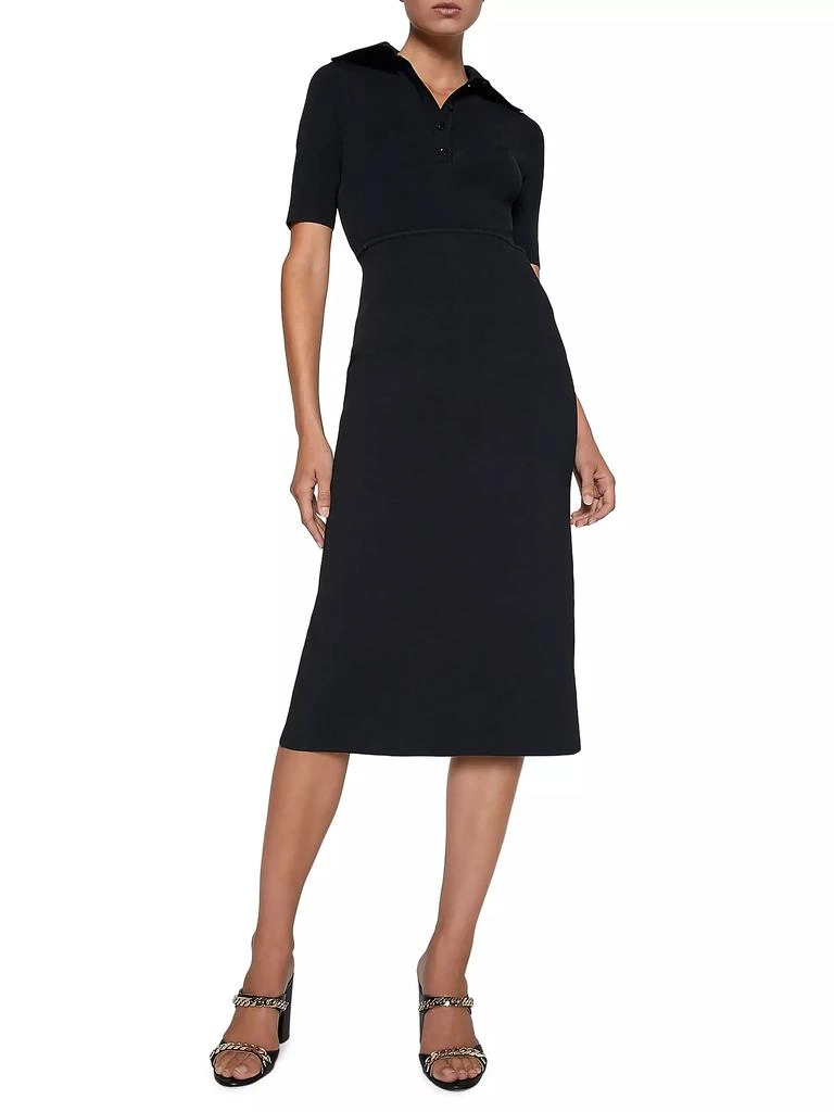 Scanlan Theodore Belted Crepe-Knit Midi-Dress - Dresses & Skirts - Free  Shipping - BeyondStyle