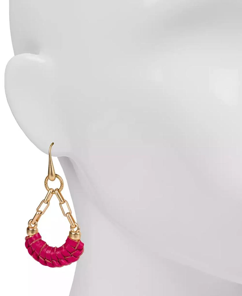 Patricia Nash Gold-Tone Leather-Wrapped Open Drop Earrings 3