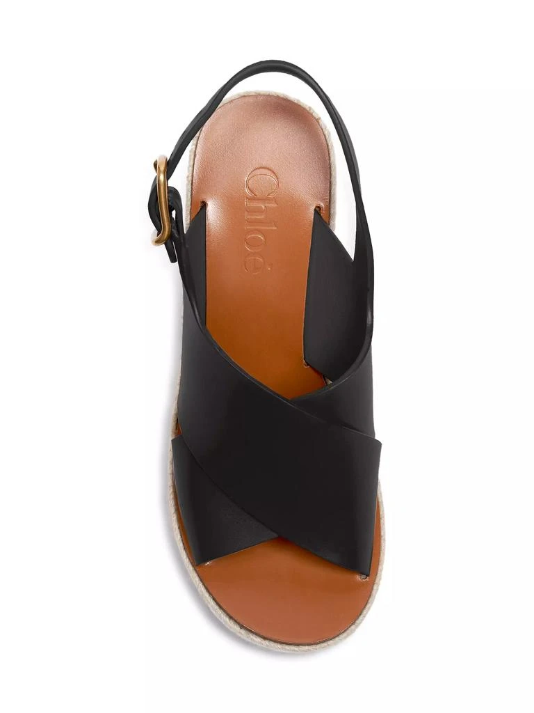 Chloé Pary Leather Espadrille Wedge Sandals 5