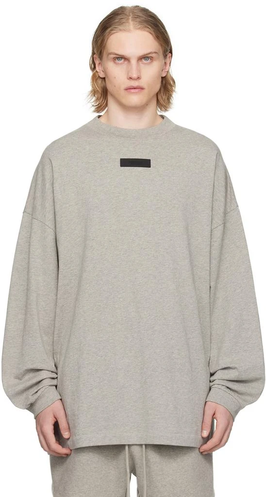 Fear of God ESSENTIALS Gray Crewneck Long Sleeve T-Shirt 1