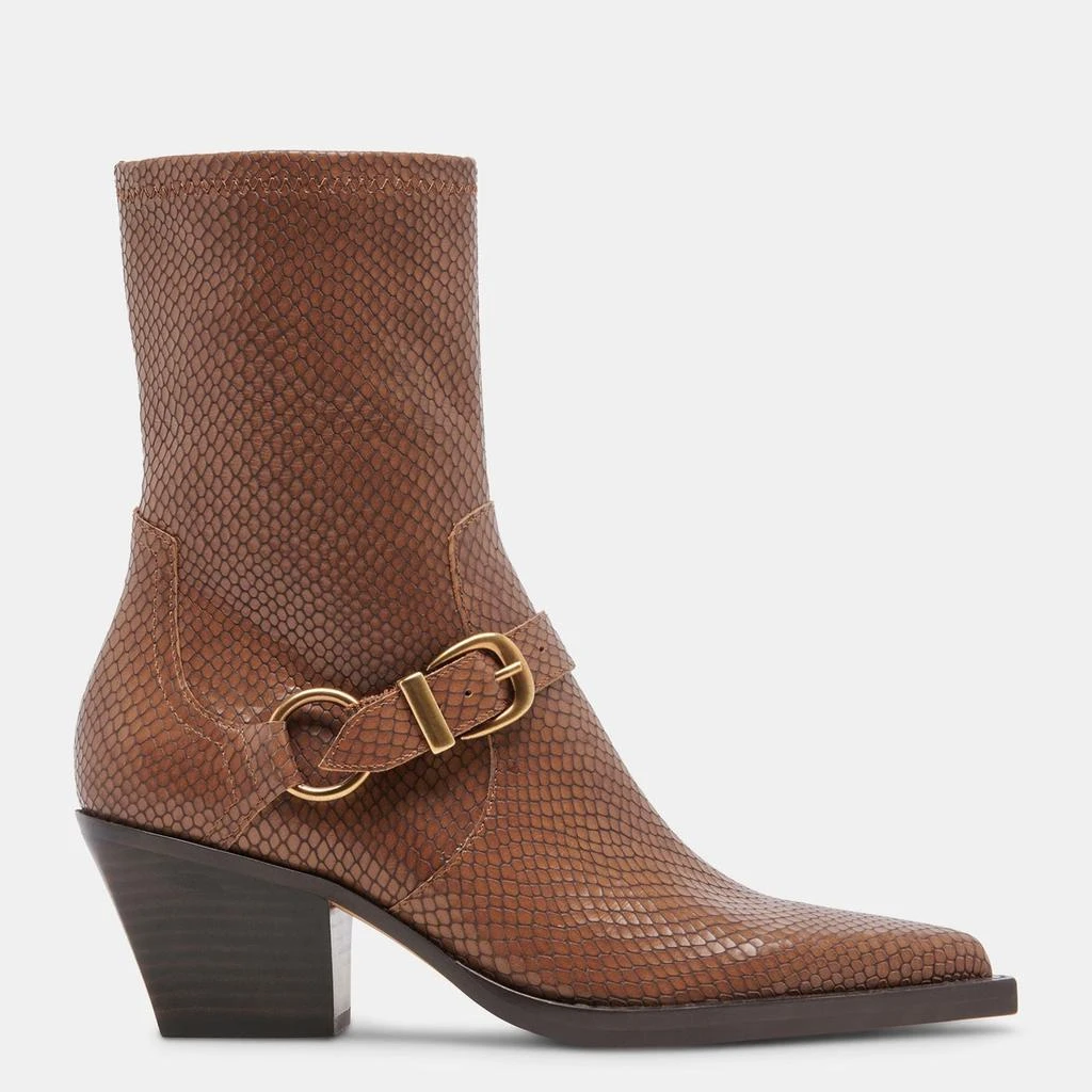 Dolce Vita Rave Wide Calf Boots Saddle Embossed Leather 1