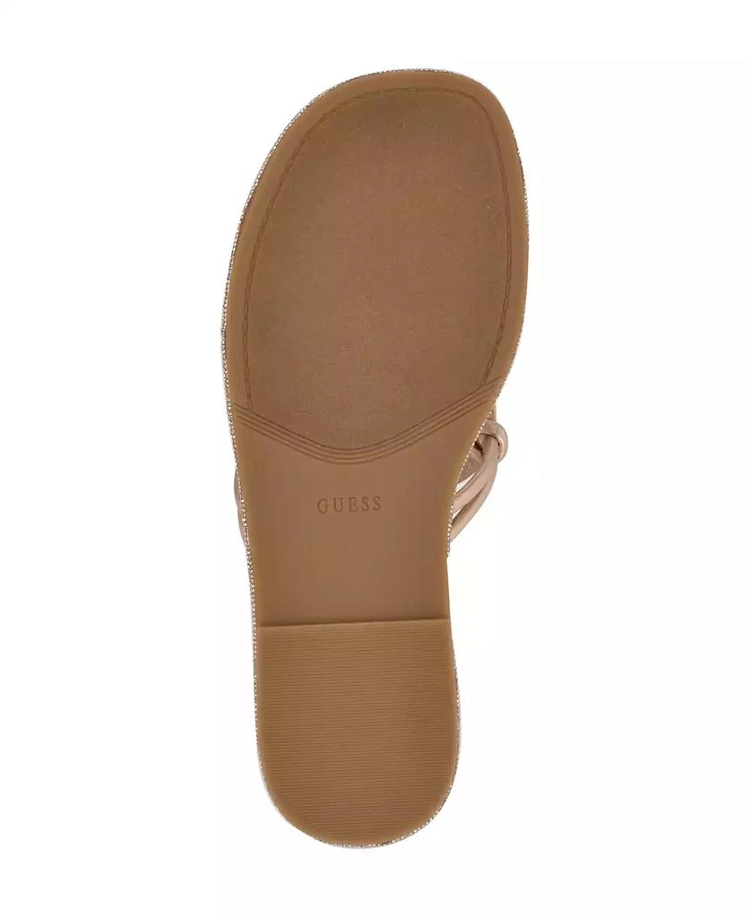 GUESS Women's Saima G Cutout Rhinestone Flat Sandals 5