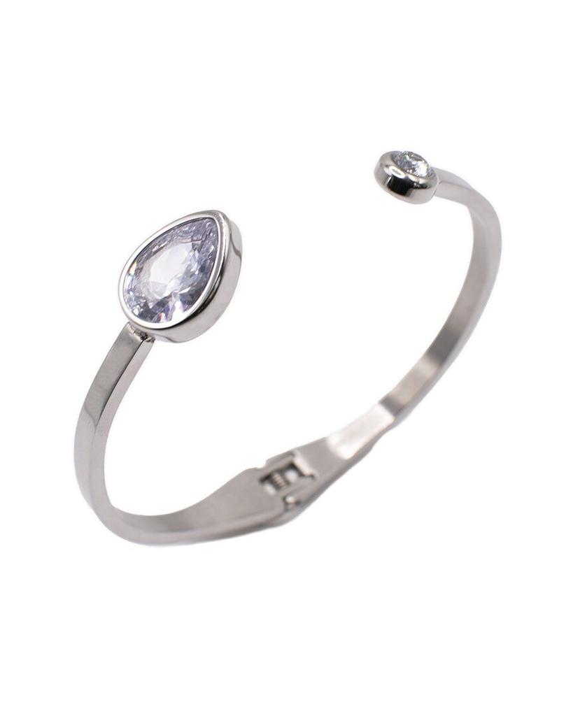 Alex and Ani Accents Stainless Steel CZ Cuff Bracelet