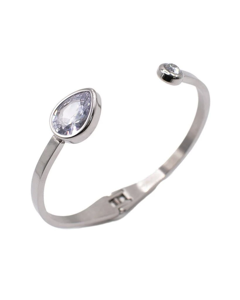 Alex and Ani Accents Stainless Steel CZ Cuff Bracelet 1
