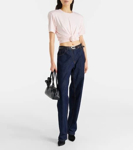 Magda Butrym Cropped floral-appliqué T-shirt 2