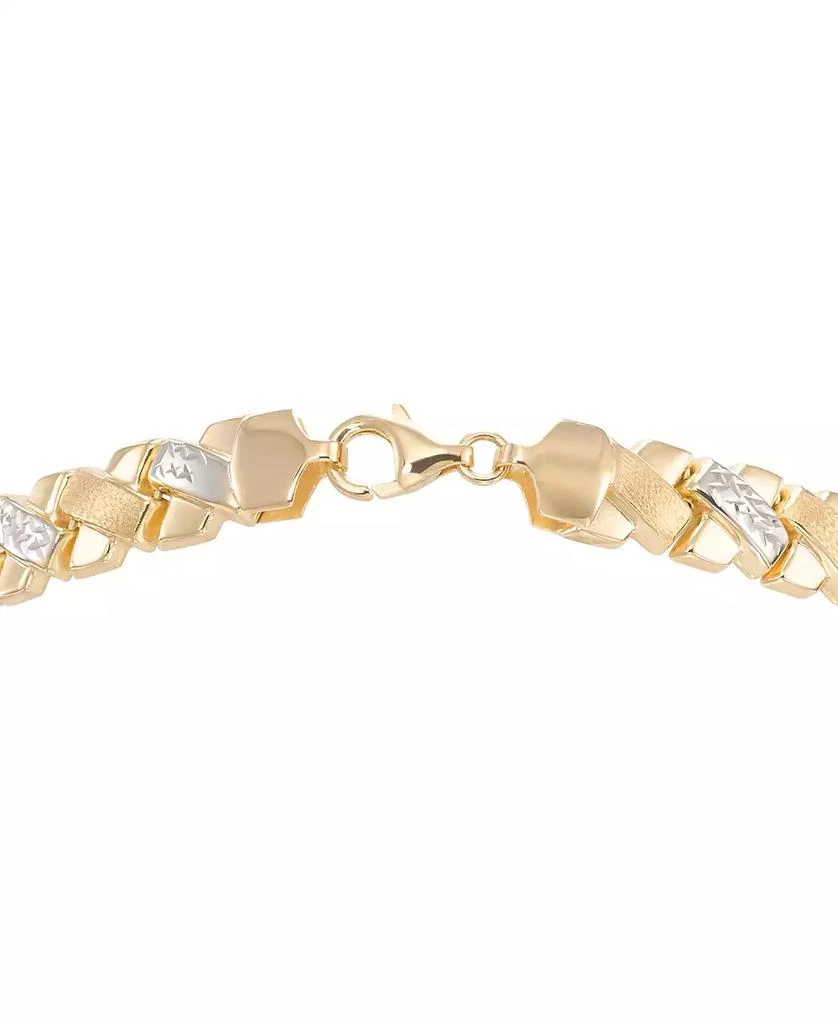 Macy
s Diamond Cut Bracelet in 18k Two-Tone Gold Over Sterling Silver 3