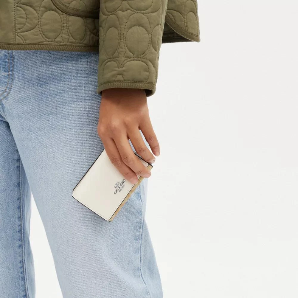 Coach Micro Wallet In Signature Canvas 3