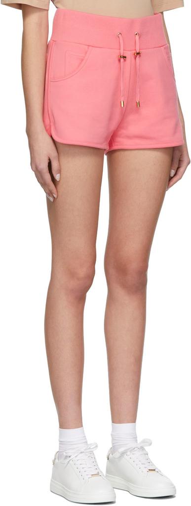 Balmain Pink Printed Logo Shorts