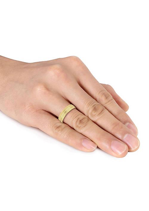 Belk & Co. Co. Double Row Textured Mens Wedding Band In 14K Yellow Gold