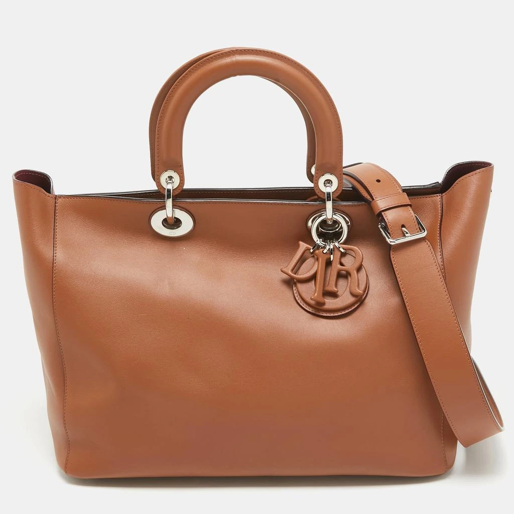 Dior Brown Leather issimo Zip Shopper Tote.. 1