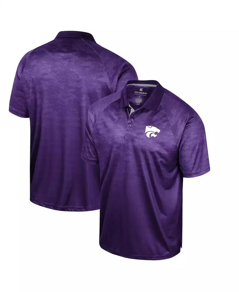 Colosseum Men's Purple Kansas State Wildcats Honeycomb Raglan Polo Shirt 1