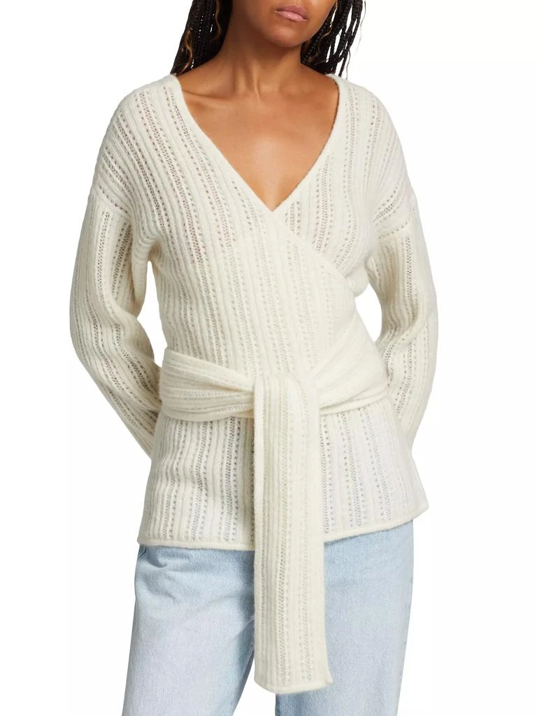 Naadam Pointelle-Knit Alpaca-Blend Wrap Sweater 3