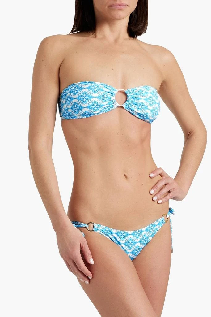 MELISSA ODABASH Tortola embellished seersucker low-rise bikini briefs 2