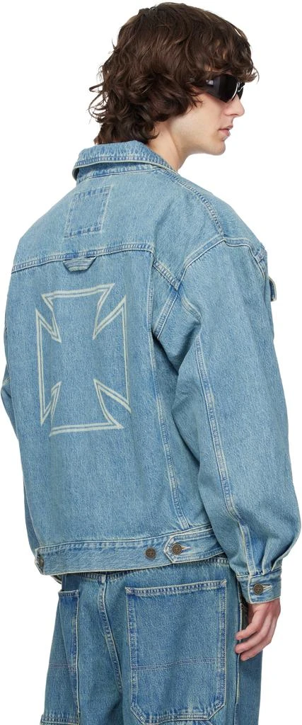 Vetements Blue Biker Crosses Denim Jacket 3