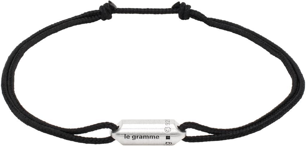 Le Gramme Black Cord 'Le Segment Le 3g' Bracelet