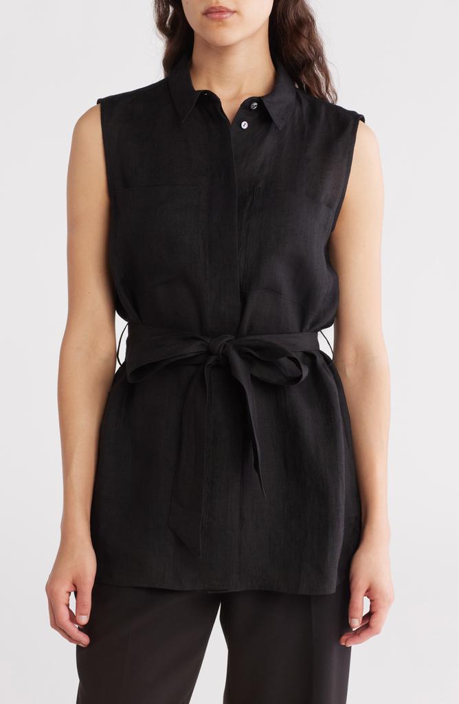 Theory Sleeveless Tie Belt Drape Top