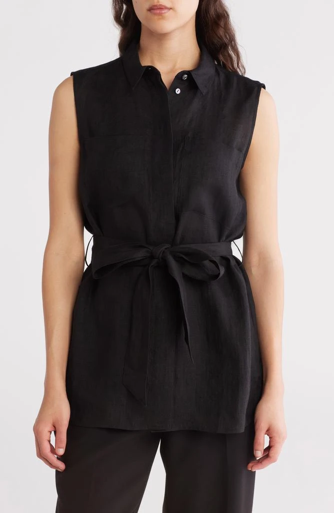 Theory Sleeveless Tie Belt Drape Top 1
