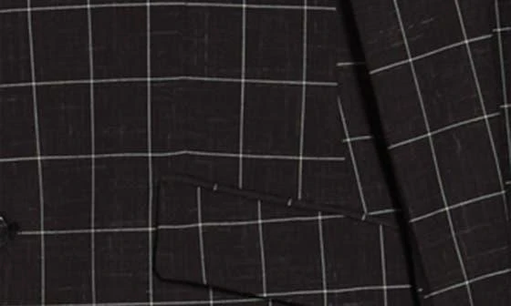 SAVILE ROW CO Black Windowpane Plaid Two Button Peak Lapel Suit 7