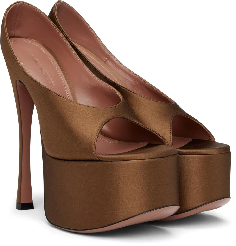 Amina Muaddi Brown Anok Plateau Heeled Sandals 4