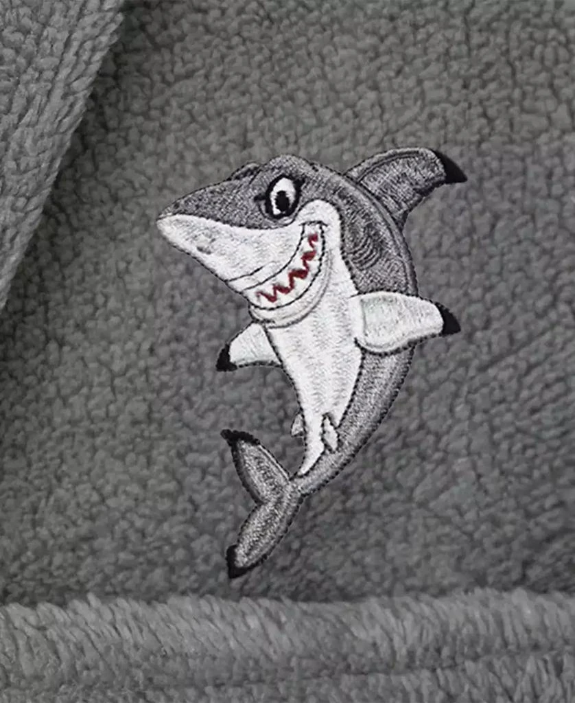 Linum Home Textiles Kids Shark Super Plush Double Brushed Hooded Bathrobe 2
