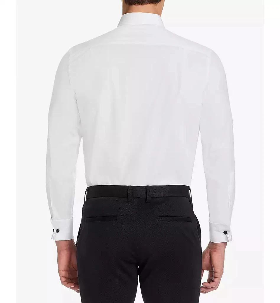 MICHELSONS OF LONDON Stretch Pleated Bib French Cuff Tuxedo Shirt, Regular & Slim Fit 3
