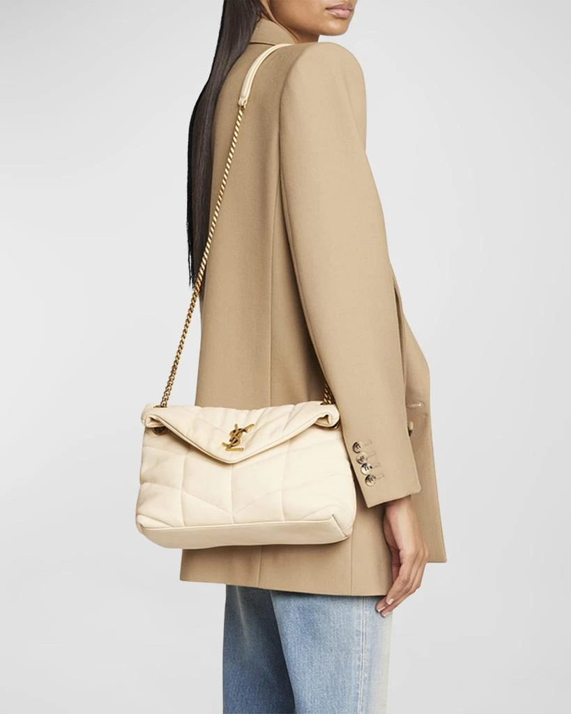 Yves Saint Laurent Lou Puffer Toy YSL Shoulder Bag in Quilted Nubuck 3