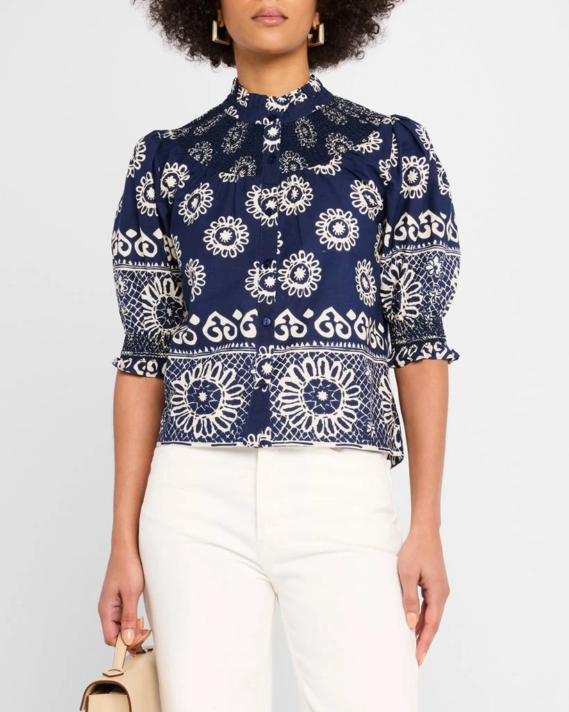 Love The Label Zarina Smocked Button-Front Top 4