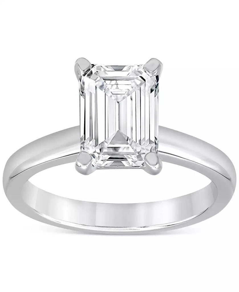 Badgley Mischka Certified Lab Grown Emerald-Cut Solitaire Engagement Ring (3 ct. t.w.) in 14k Gold 4