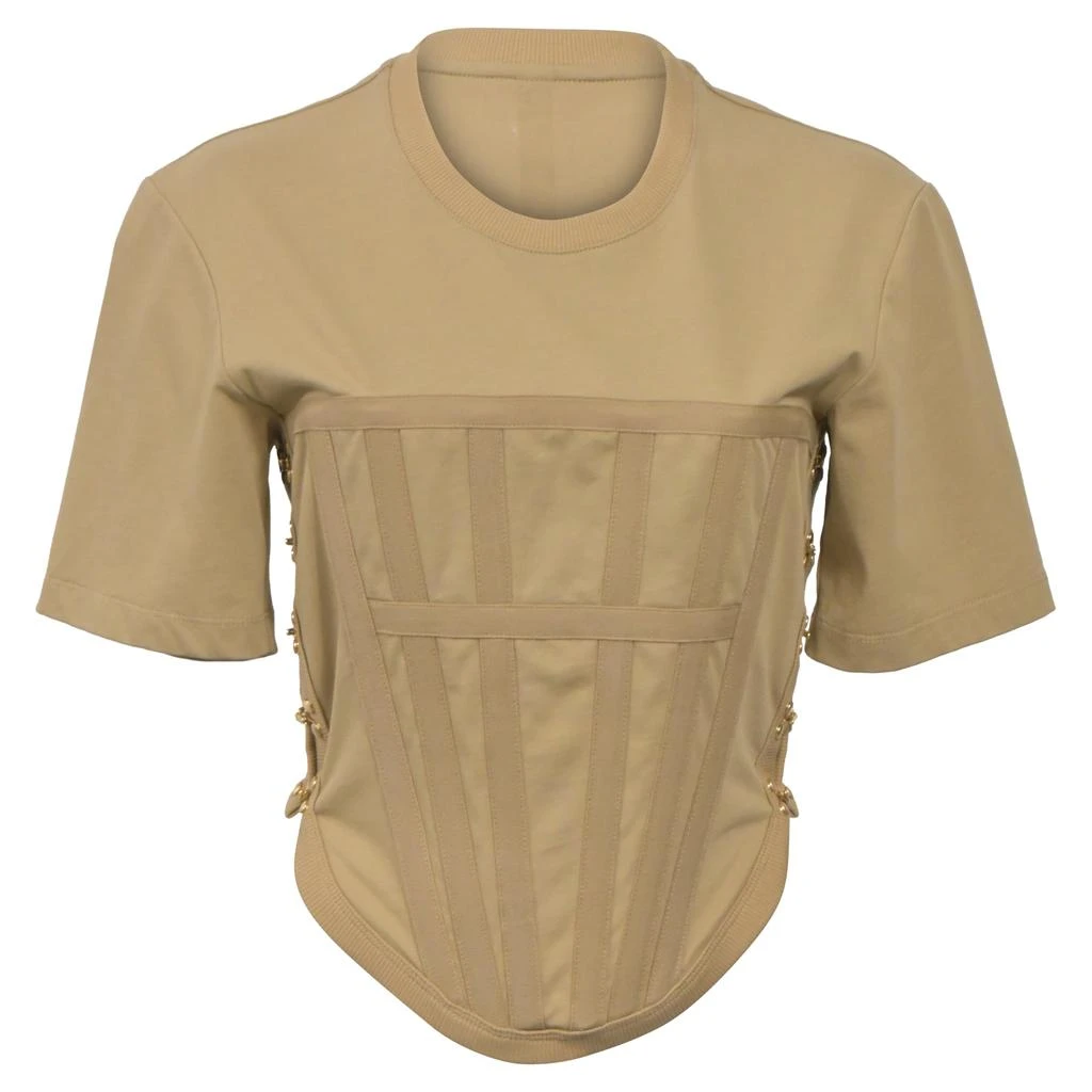 Dion Lee Corset T-Shirt in Khaki Organic Cotton 1