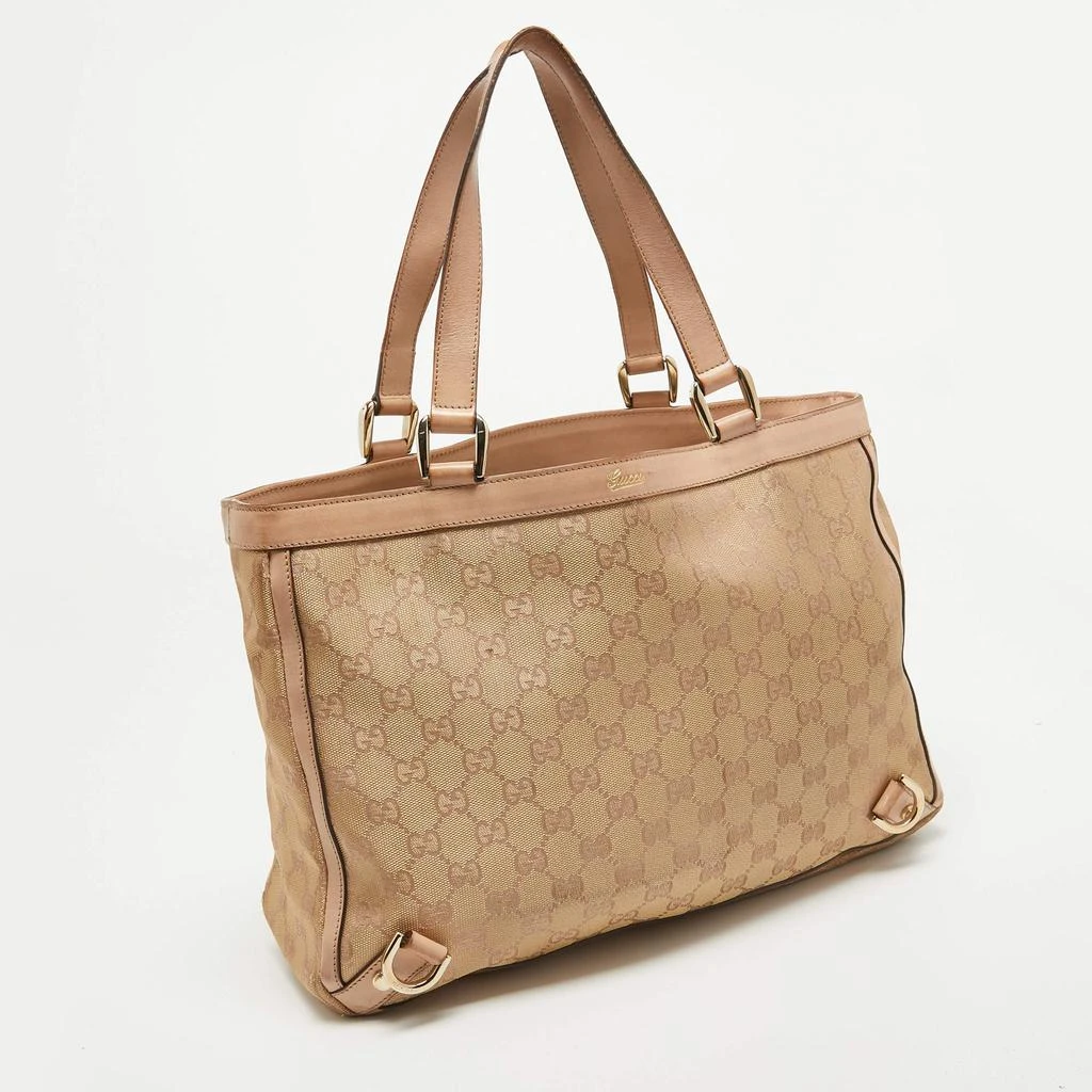 Gucci Gucci Dusty Pink/Gold GG Lurex Fabric and Leather Tote 3