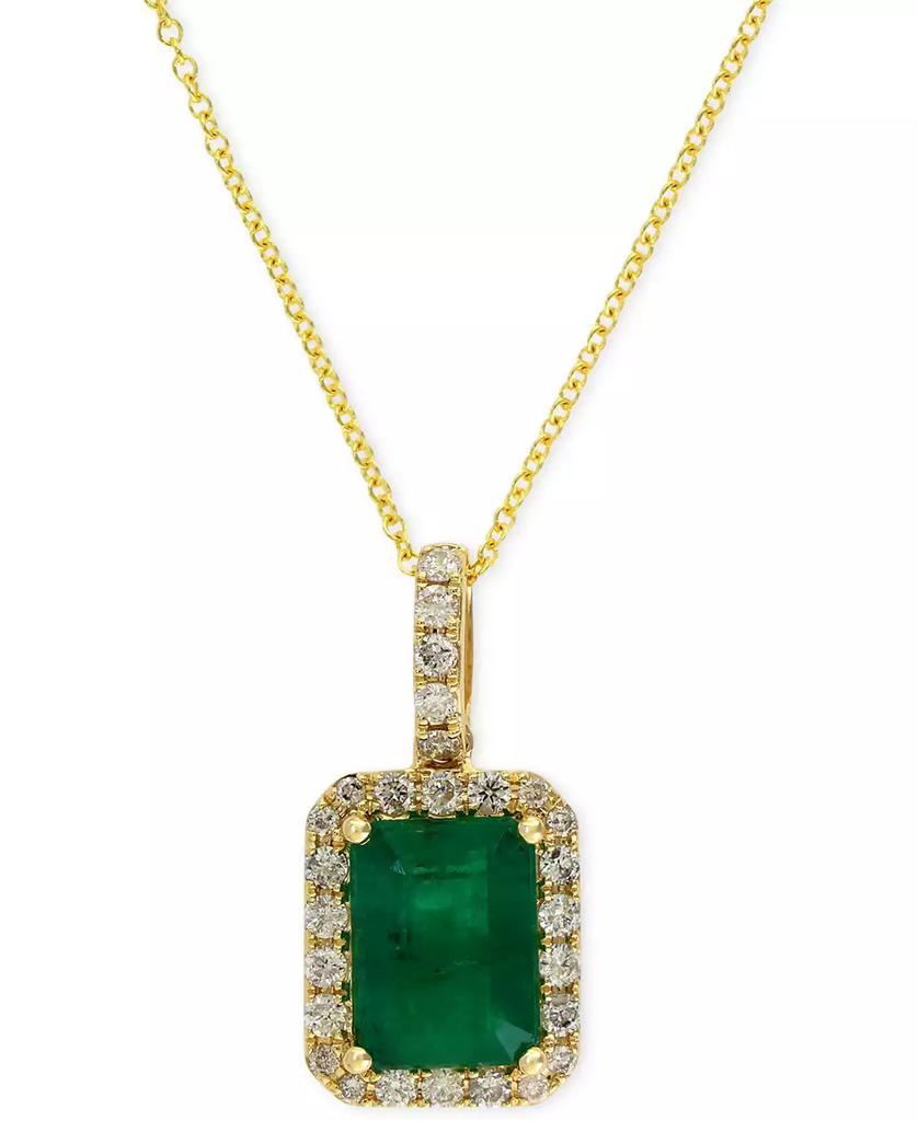 Effy EFFY® Emerald (1-3/8 ct. t.w.) and Diamond (1/4 ct. t.w.) Pendant Necklace in 14k Gold or 14k White Gold, Created for Macy's