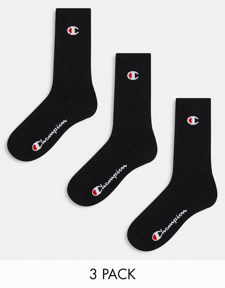 CHAMPION Champion crew socks in black 3 pack 1